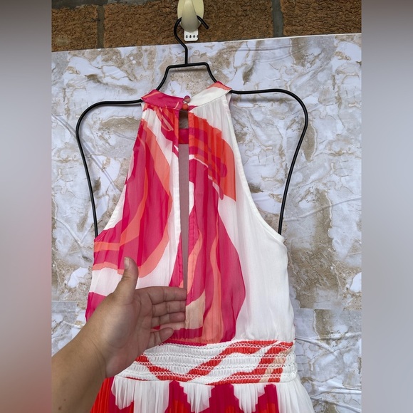 Rococo Sand White & Multicolour Abstract Pleated dress size small - Picture 11 of 15